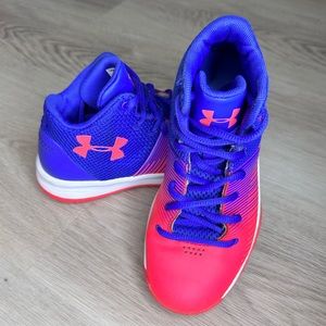 Under Amour Kids Pink/Blue Basketball Shoes
